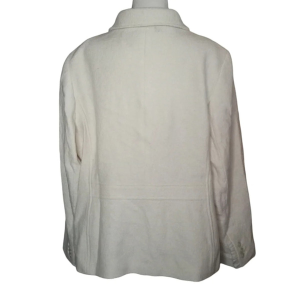 Talbot's Cream Wool Blend Ruffle Pocket Button Front Blazer Size 20 Petite NWOT - Picture 4 of 7